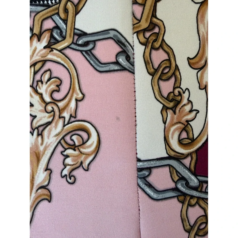 Thalia Sodi Womens Baroque Chain Print Pencil Skirt Burgundy Pink XS - Picture 7 of 7